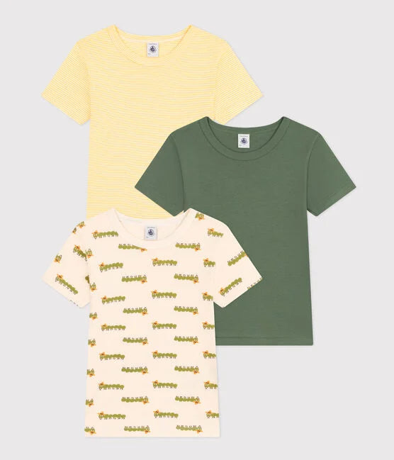 Lot de 3 Tee-shirts à manches courtes en coton Enfant - Petit Bateau