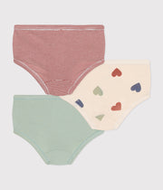 Pack of 3 children's cotton heart panties - Petit Bateau