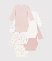 Set of 3 crossed long-sleeved cotton rabbit bodysuits - Petit Bateau