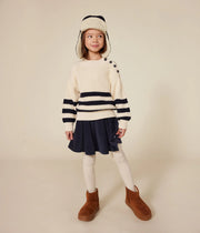 Girls' quilted tubular cardigan | Tuxedo blue - Petit Bateau