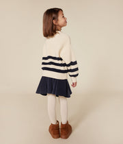 Girls' quilted tubular cardigan | Tuxedo blue - Petit Bateau