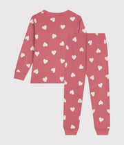 Pyjama en coton imprimé motif coeur enfant Rosewood - Petit Bateau