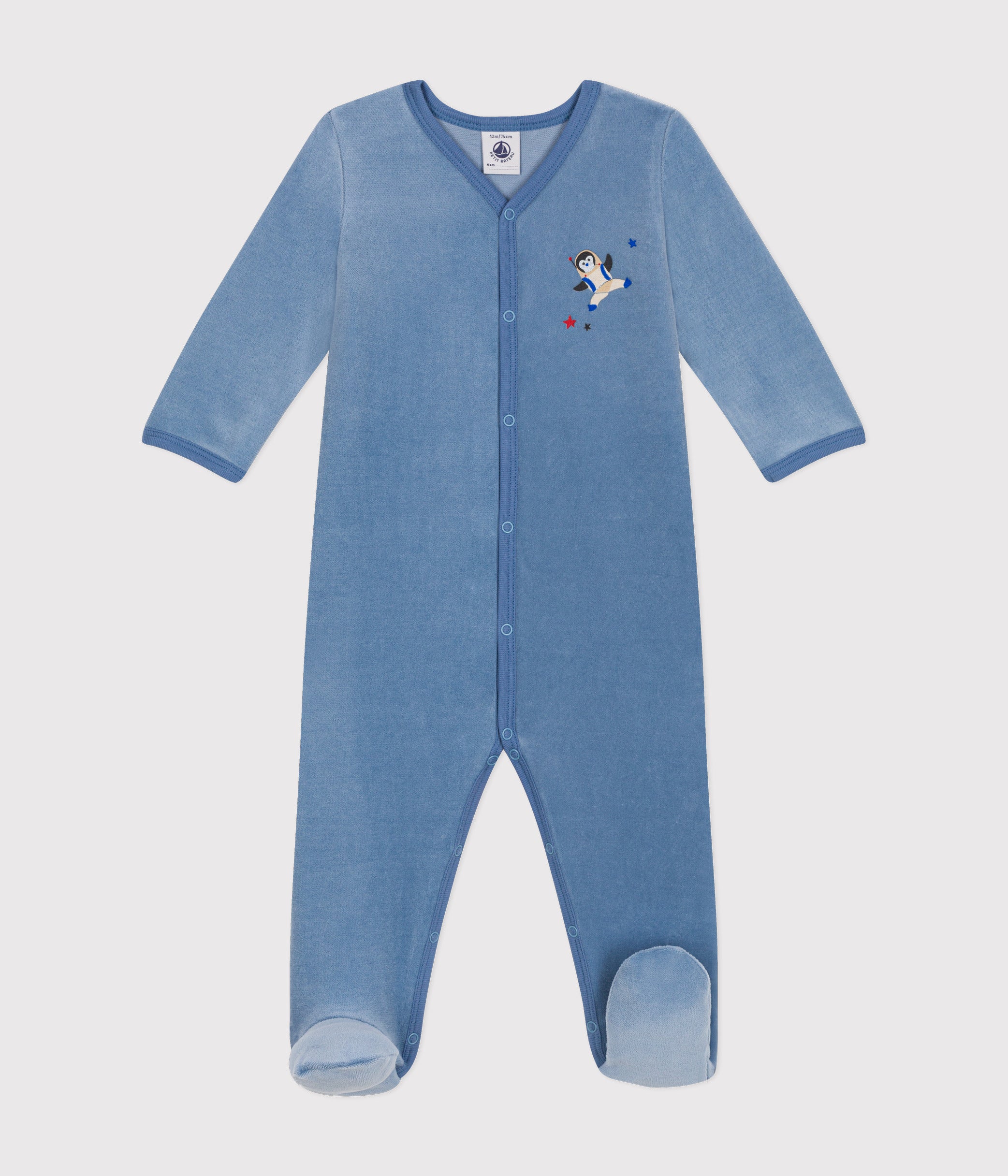 Pyjama en velours bébé pingouin Beach - Petit Bateau