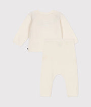 Baby heart pattern wool and cotton knit set - Petit Bateau