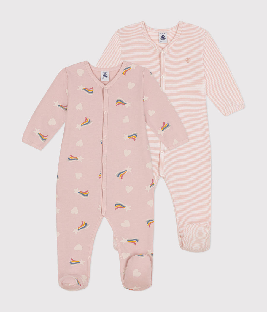 Set van 2 babypyjama's van biokatoen - Petit Bateau