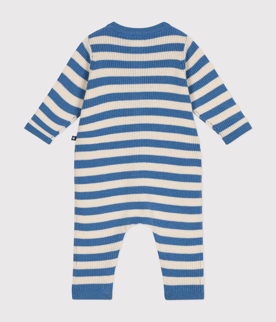 Combinaison rayée en tricot de laine et coton Bébé - Petit Bateau