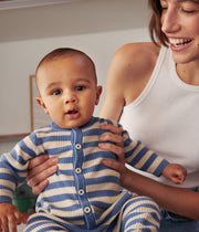 Combinaison rayée en tricot de laine et coton Bébé - Petit Bateau