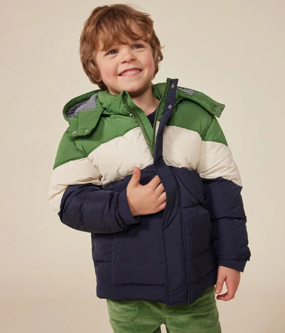 Down jacket with hood Children | Tuxedo - Petit Bateau