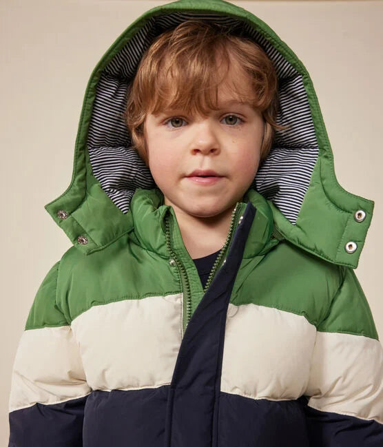 Down jacket with hood Children | Tuxedo - Petit Bateau