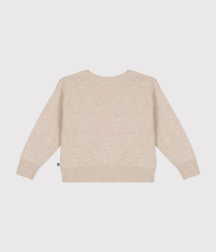 Wool and cotton sweater for girls - Petit Bateau