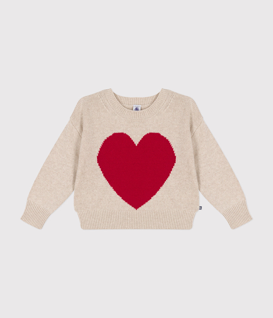 Wool and cotton sweater for girls - Petit Bateau