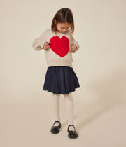 Wool and cotton sweater for girls - Petit Bateau