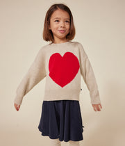 Wool and cotton sweater for girls - Petit Bateau