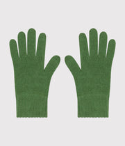 Children's fleece-lined knitted mittens | Green Paul - Small Boat