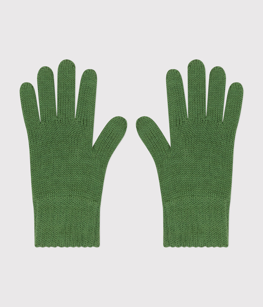 Children's fleece-lined knitted mittens | Green Paul - Small Boat