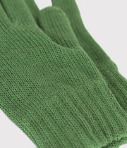 Children's fleece-lined knitted mittens | Green Paul - Small Boat