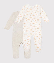 Set of 2 organic cotton baby sleepsuits - Petit Bateau