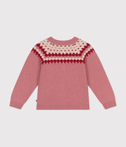 Cardigan jacquard Laine et Coton Enfant fille - Petit Bateau