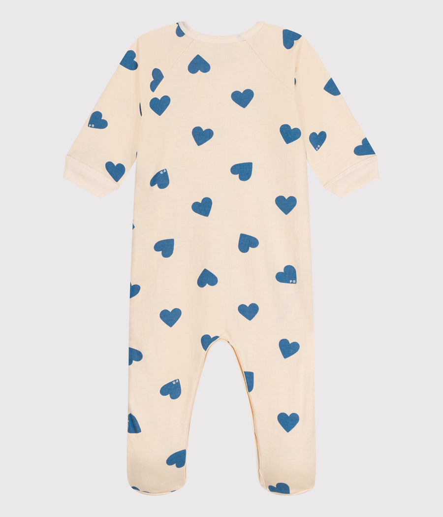 Pyjama van gestreept fluweel voor baby's - Petit Bateau