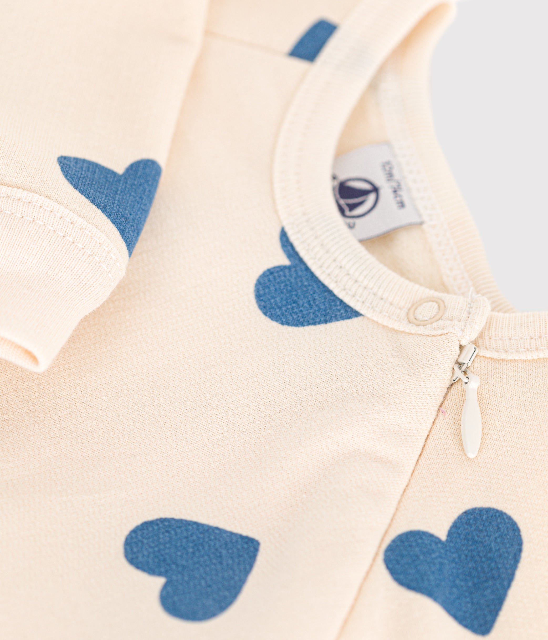 Pyjama van gestreept fluweel voor baby's - Petit Bateau