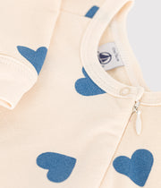 Pyjama van gestreept fluweel voor baby's - Petit Bateau