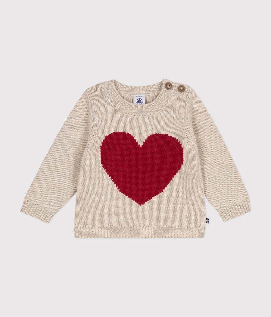 Pull en tricot Coeur Bébé - Petit Bateau