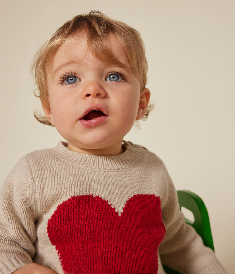 Pull en tricot Coeur Bébé - Petit Bateau