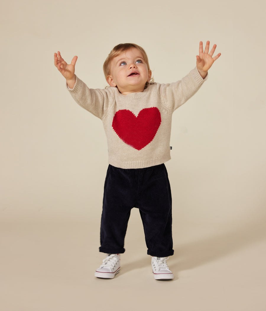 Pull en tricot Coeur Bébé - Petit Bateau