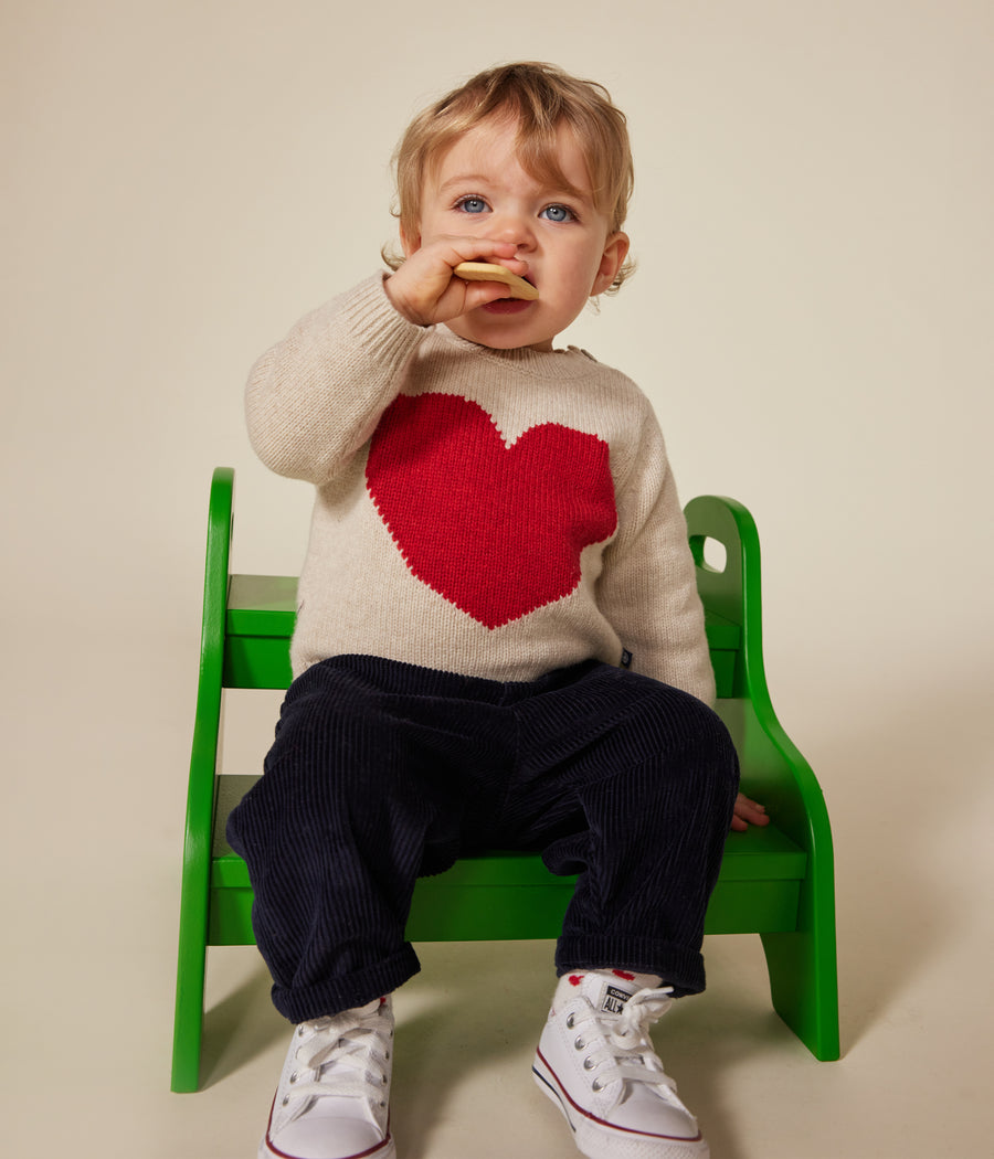 Pull en tricot Coeur Bébé - Petit Bateau