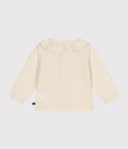 Baby White/Blue Velour Terry Sweatshirt - Petit Bateau