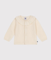 Baby White/Blue Velour Terry Sweatshirt - Petit Bateau