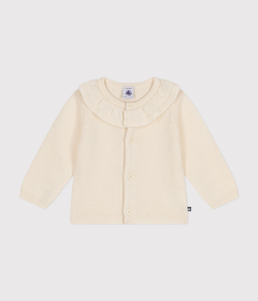 Baby White/Blue Velour Terry Sweatshirt - Petit Bateau