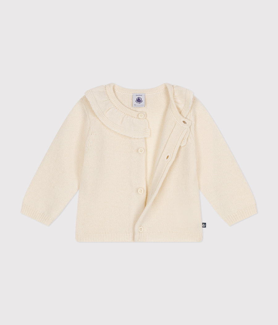 Baby White/Blue Velour Terry Sweatshirt - Petit Bateau