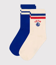 Pack of 2 pairs of Team Petit Bateau children's cotton socks - Petit Bateau