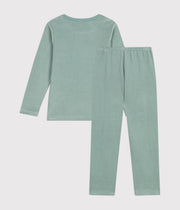 Pyjama uni en velours motif renard/forêt Enfant - Petit Bateau