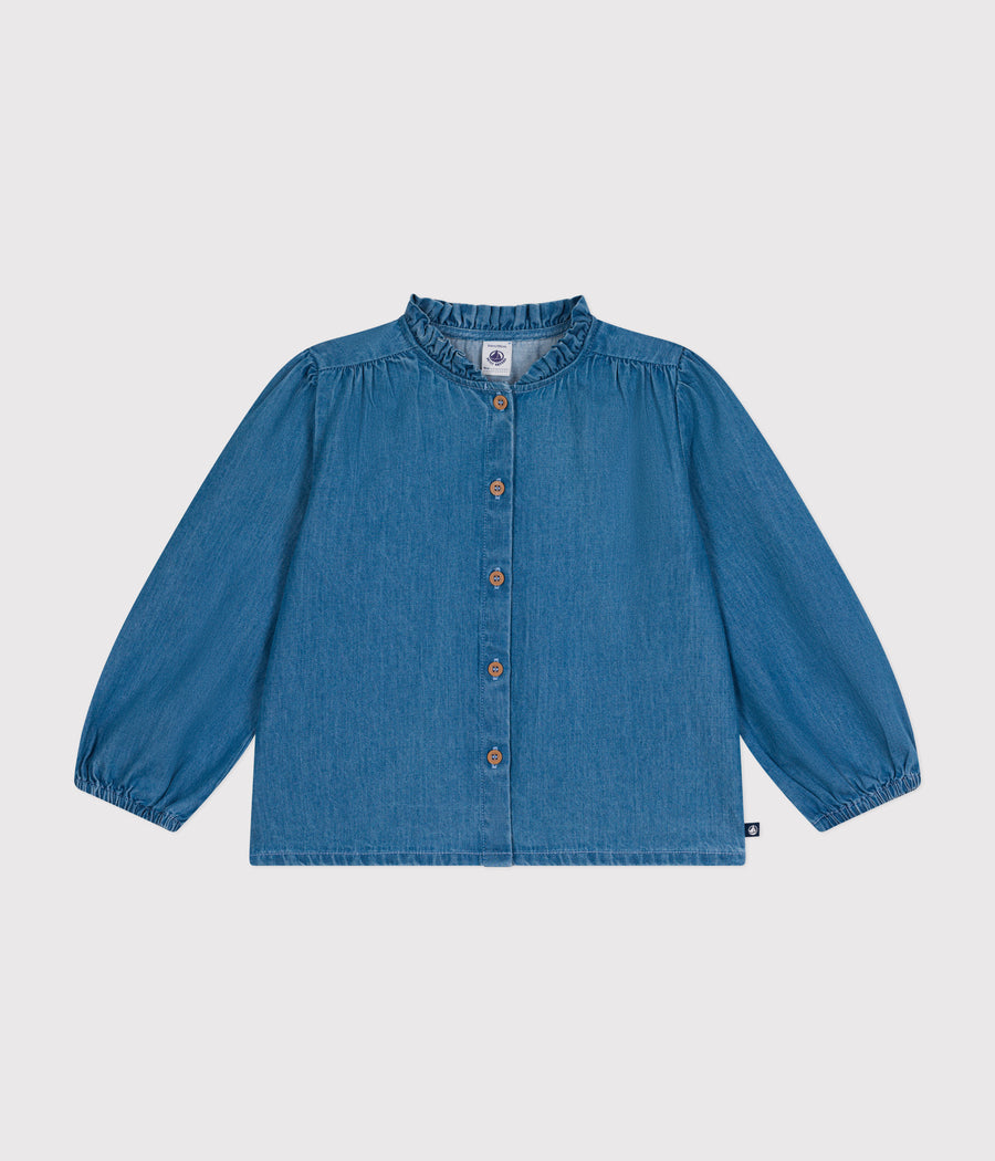 Blouse manches longues en Denim Enfant fille - Petit Bateau