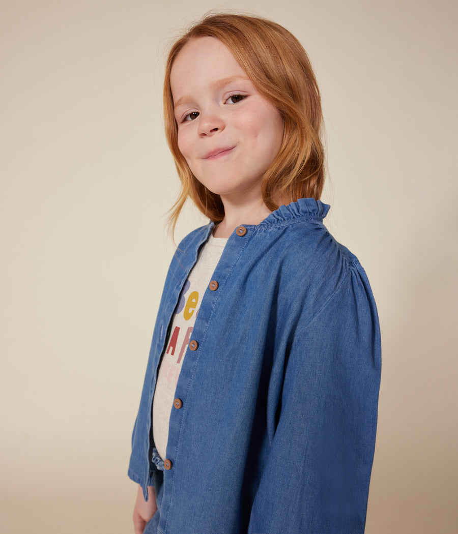 Blouse manches longues en Denim Enfant fille - Petit Bateau