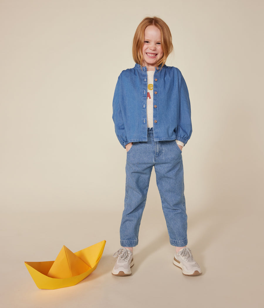 Blouse manches longues en Denim Enfant fille - Petit Bateau