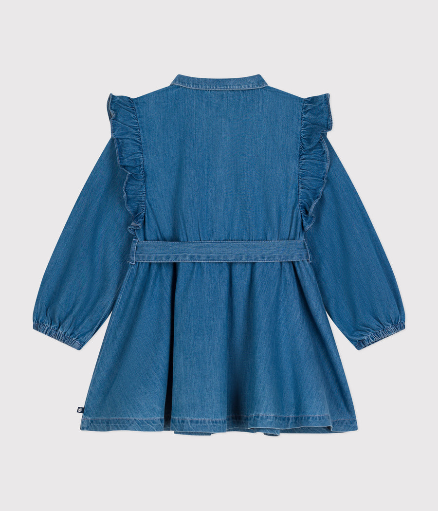 Girls' quilted tubular cardigan | Tuxedo blue - Petit Bateau