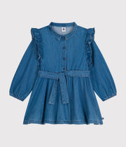 Girls' quilted tubular cardigan | Tuxedo blue - Petit Bateau