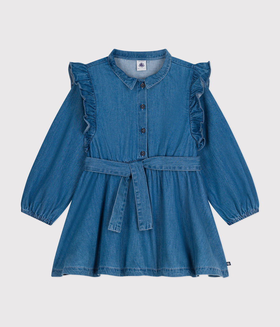 Girls' quilted tubular cardigan | Tuxedo blue - Petit Bateau