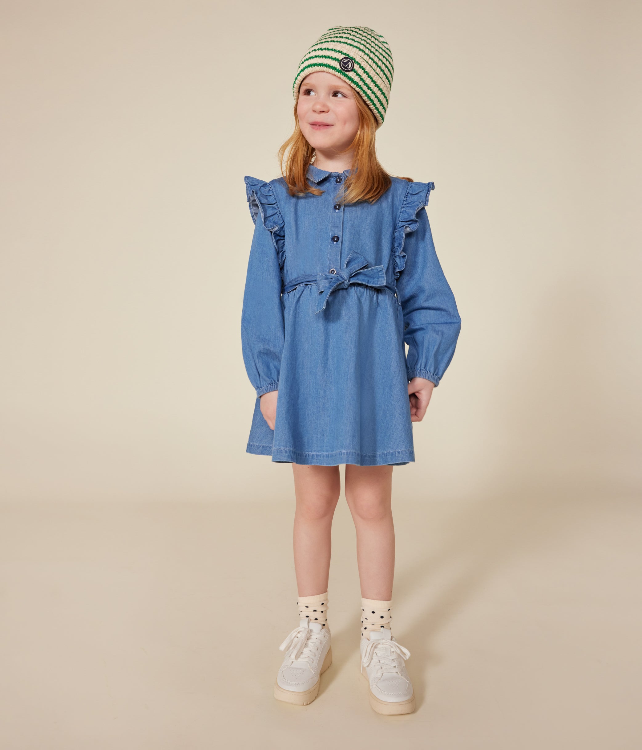 Girls' quilted tubular cardigan | Tuxedo blue - Petit Bateau