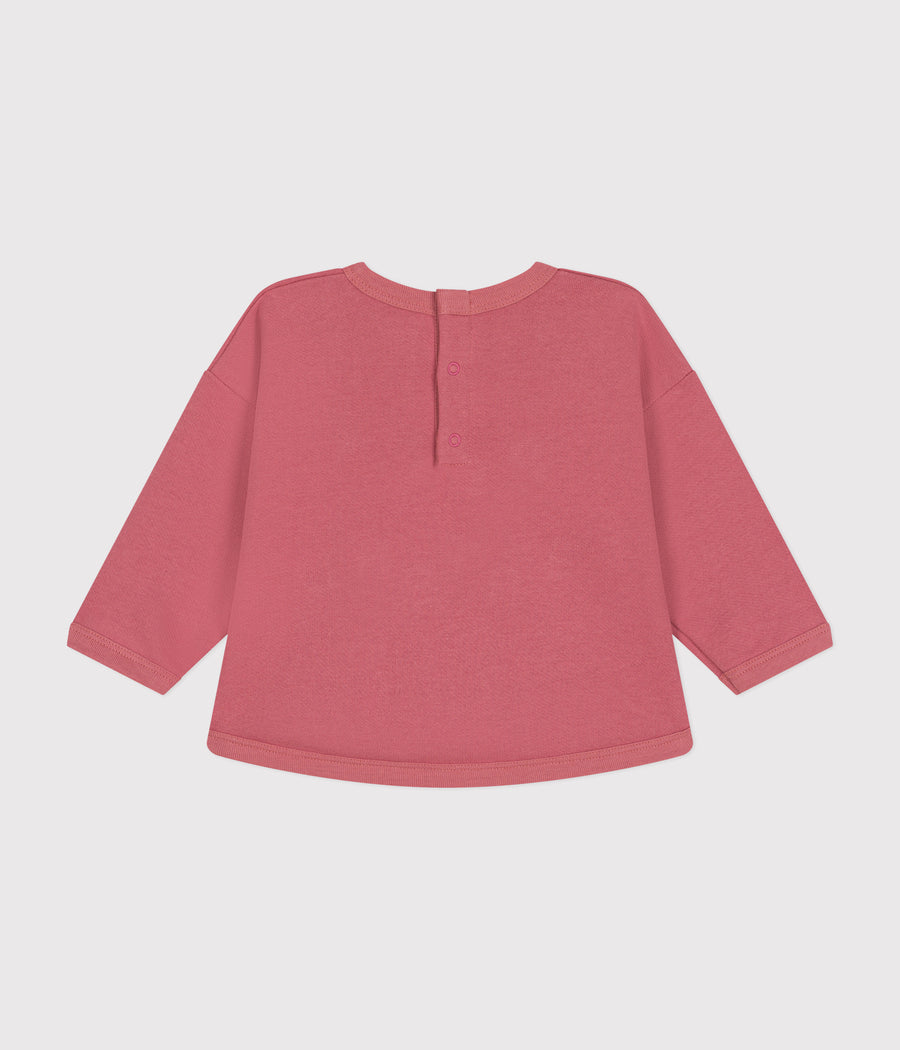 Rosewood Baby Fleece Sweatshirt - Petit Bateau