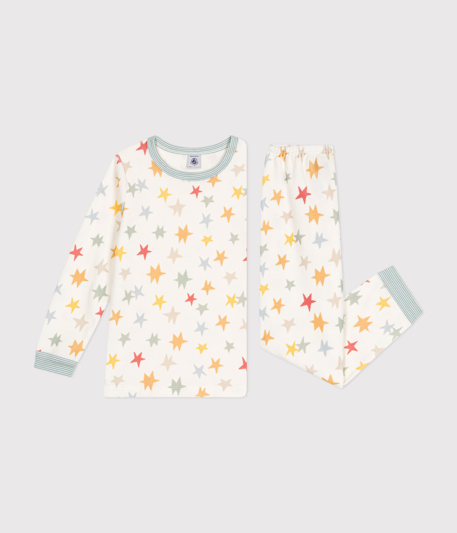 Children's star print velvet pajamas - Petit Bateau