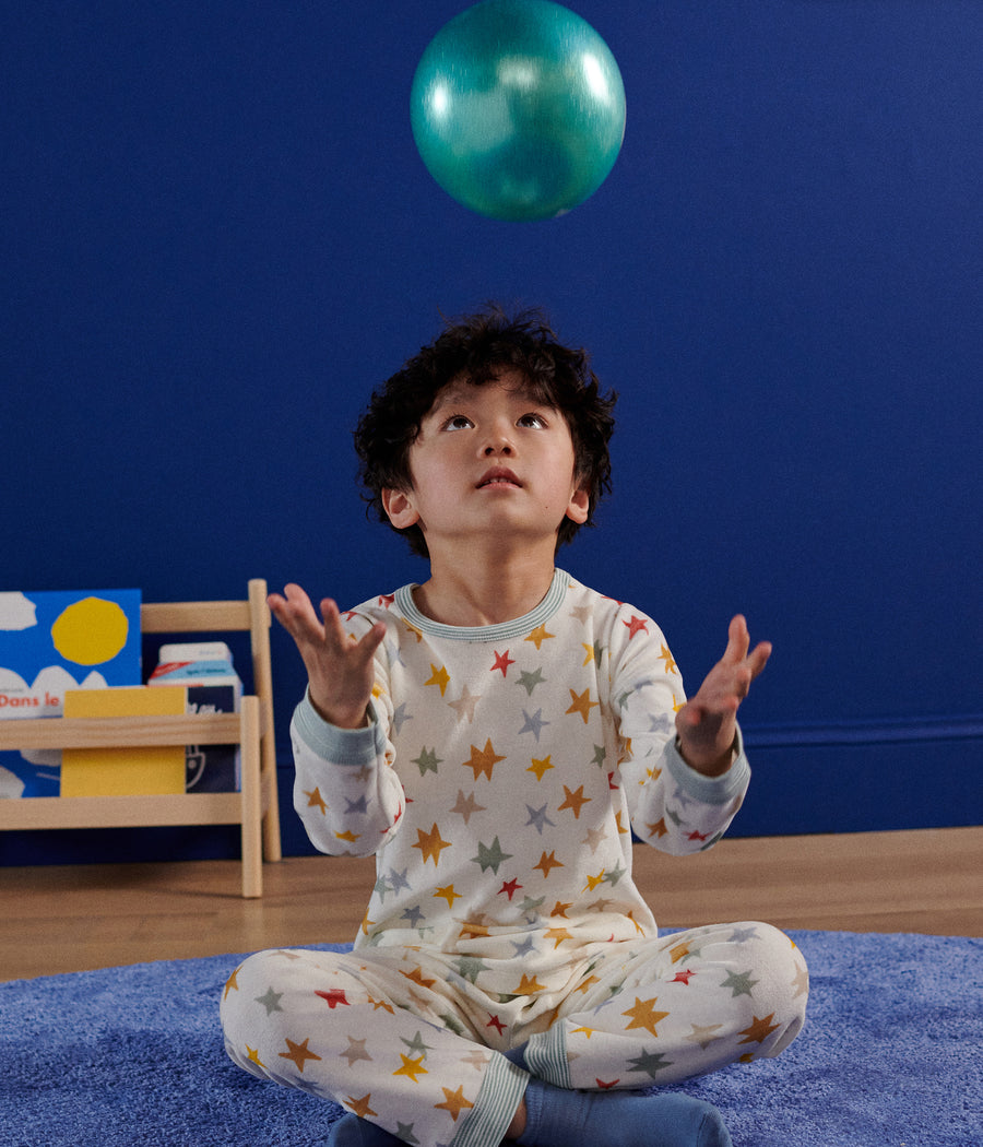 Children's star print velvet pajamas - Petit Bateau