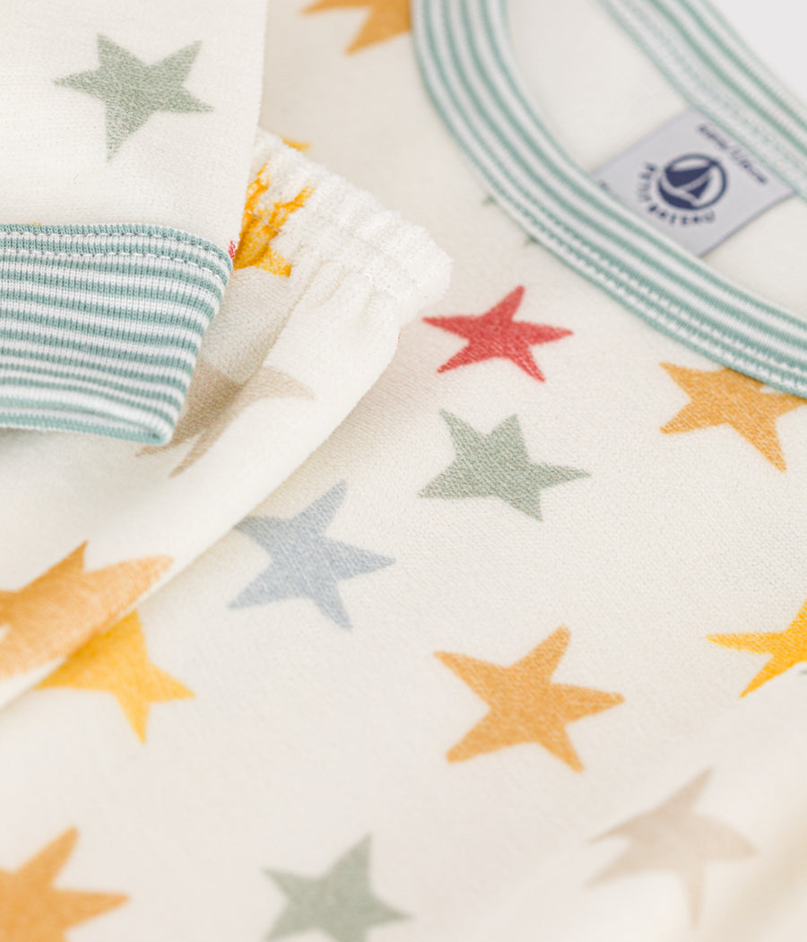 Children's star print velvet pajamas - Petit Bateau