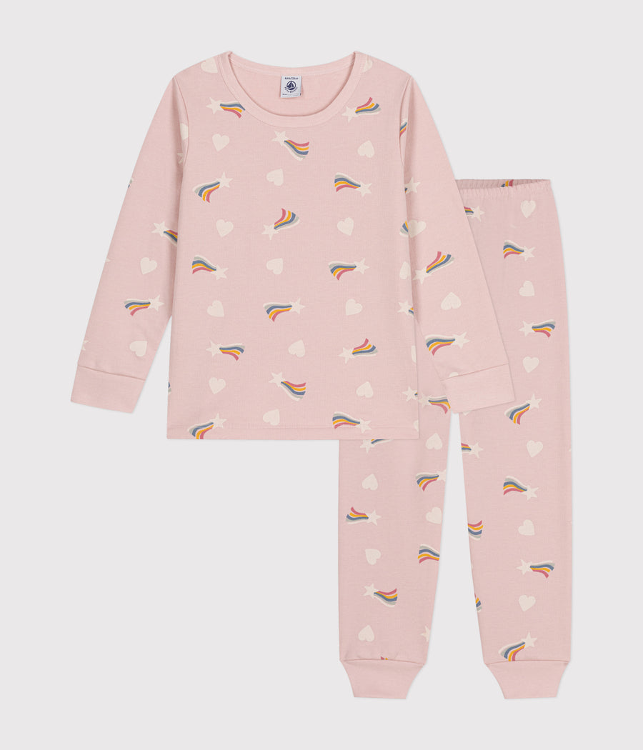 Pyjama en molleton gratté imprimé étoiles et coeurs Enfant - Petit Bateau