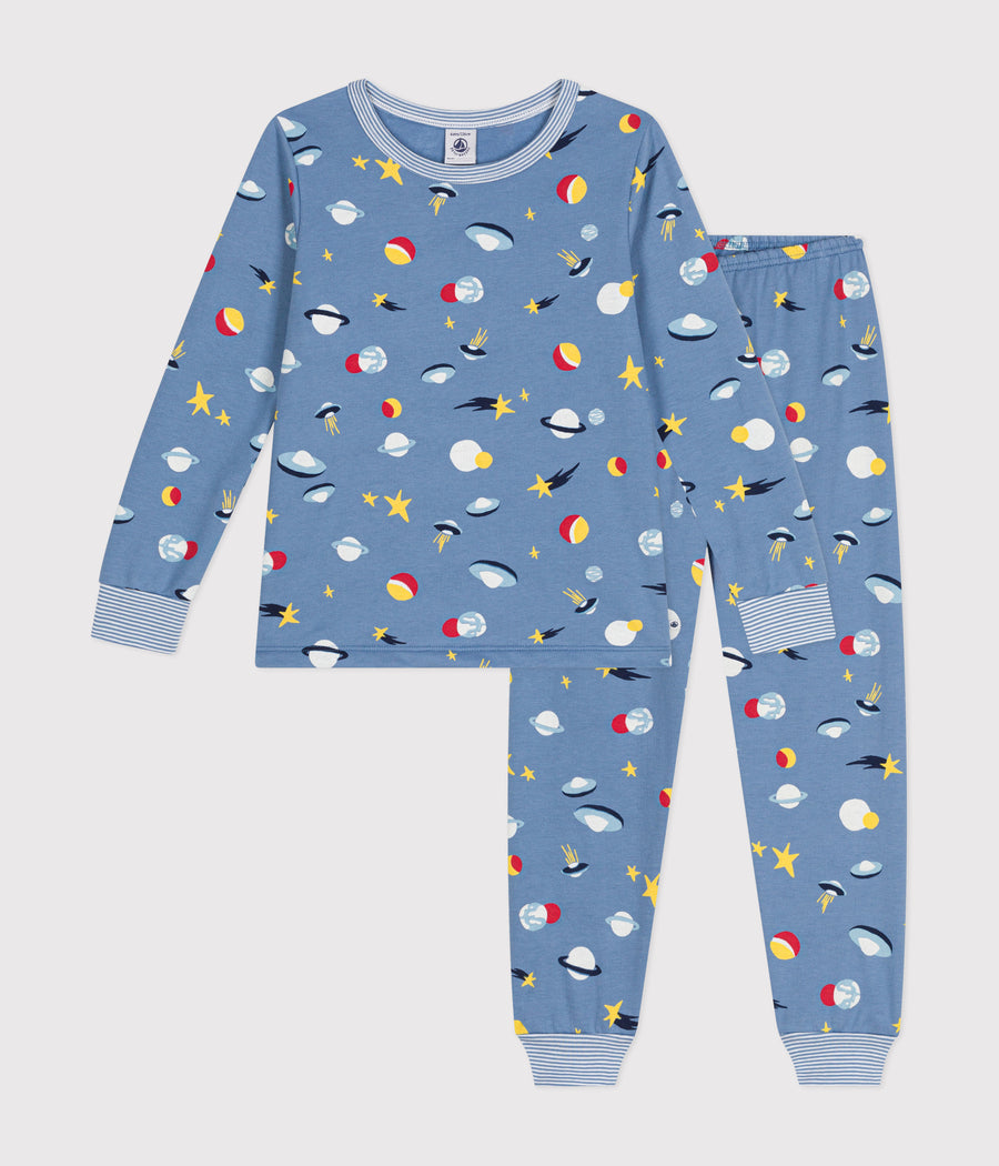 Pyjama en molleton gratté imprimé espace Enfant - Petit Bateau