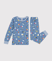 Pyjama en molleton gratté imprimé espace Enfant - Petit Bateau