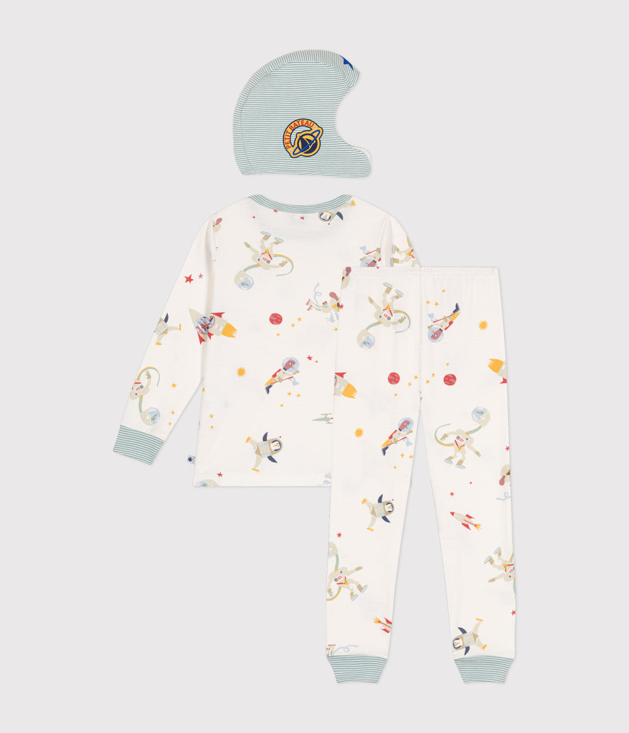 Pyjama déguisement en coton imprimé espace Enfant Marshmallow - Petit Bateau